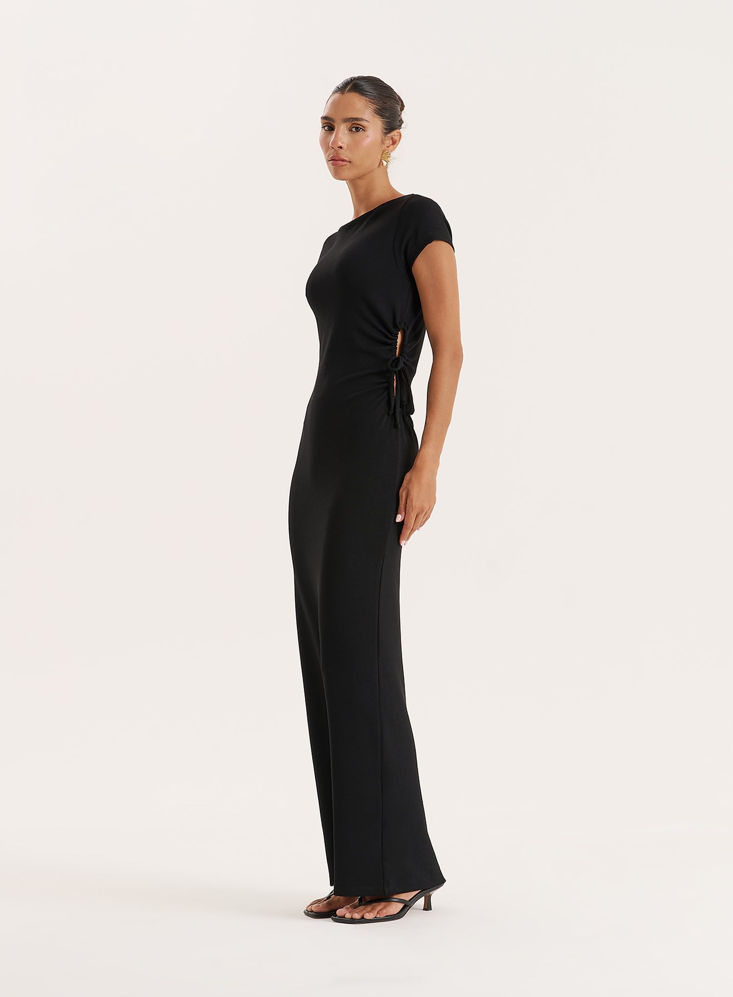 Black Jersey Cut Maxi Dress